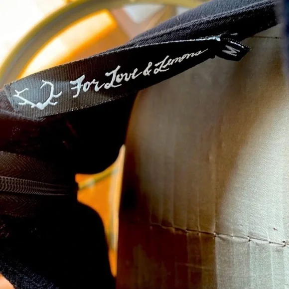 For Love And Lemons black linen front tie dress - Picture 3 of 5